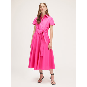 Motivi - Vestido camisero de algodón - Fuchsia