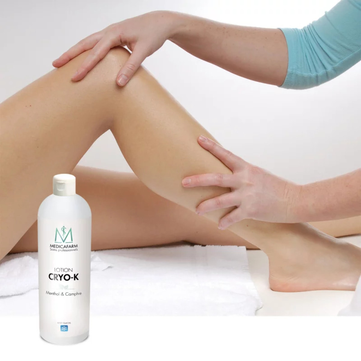 MEDICAFARM - Lotion CRYO-K au Menthol et Camphre - Effet froid - Aide à apaiser les jambes lourdes & Tonifier - Flacon de 1L