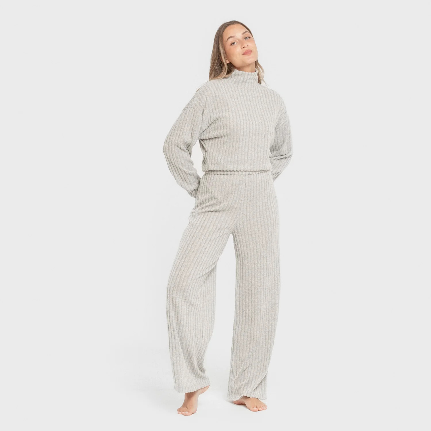Pantalón largo ancho 4x2 canalé mujer