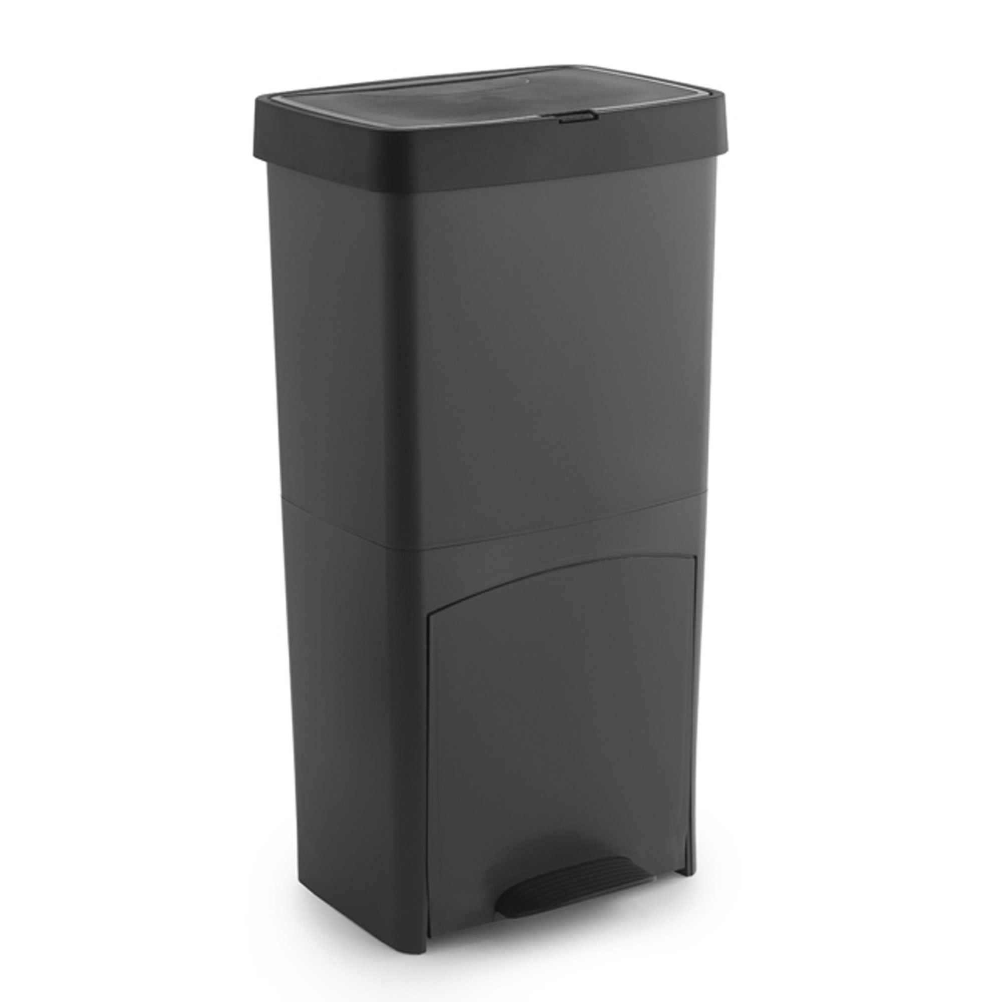 Cubo de basura 70l, vertical, 2 compartimentos, papelera residuos, 76 cm, fácil gestión
