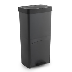 Cubo de basura 70l, vertical, 2 compartimentos, papelera residuos, 76 cm, fácil gestión
