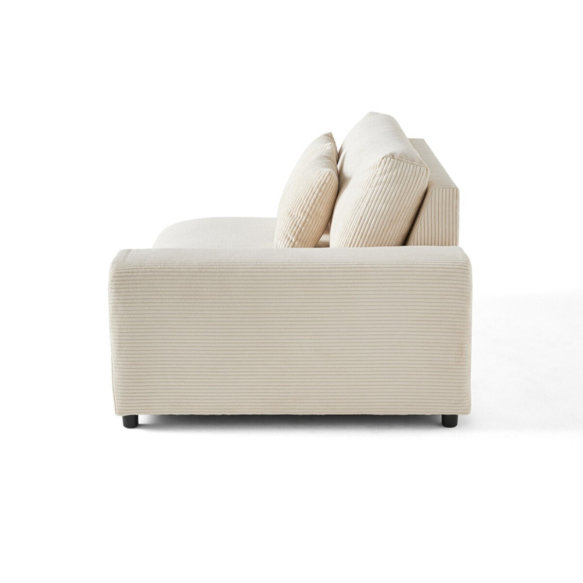 Garance - module d'assise 2 places avec accoudoir droit - en velours côtelé - Beige