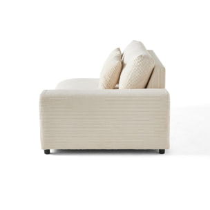 Garance - module d'assise 2 places avec accoudoir droit - en velours côtelé - Beige