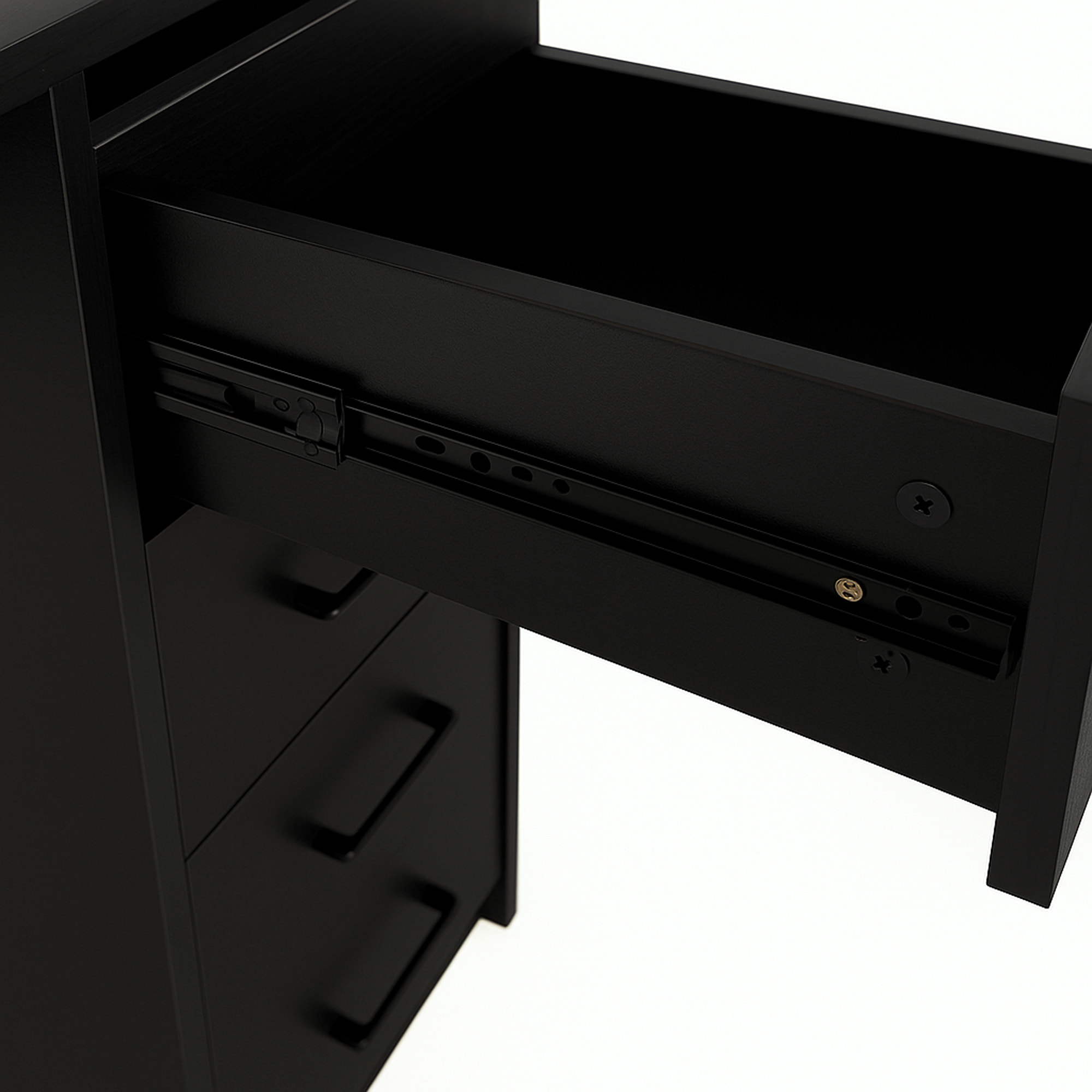 Cassiopea - Scrivania con 4 Cassetti 110x56x73 cm per PC da Ufficio in Legno Nero