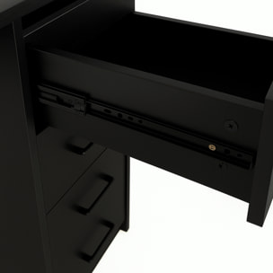 Cassiopea - Scrivania con 4 Cassetti 110x56x73 cm per PC da Ufficio in Legno Nero