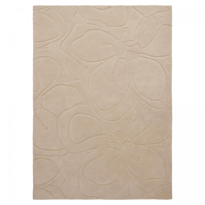 Tapis salon et chambre fait à la main en laine motif faux uni HAZA