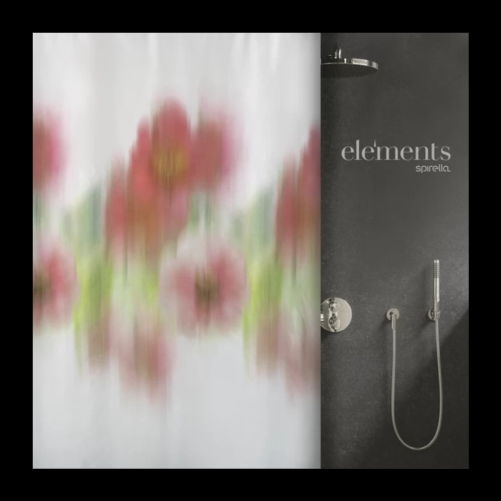 Elements by Spirella rideau de douche Polyester FIOR 180x180cm Motis fleurs