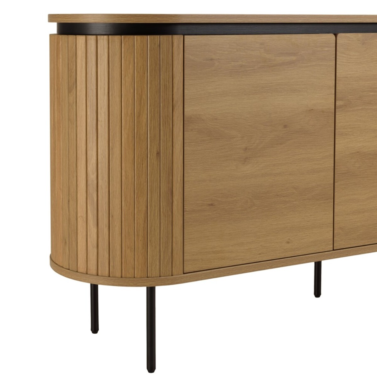 ETHAN - Buffet arrondi couleur naturelle 3 portes