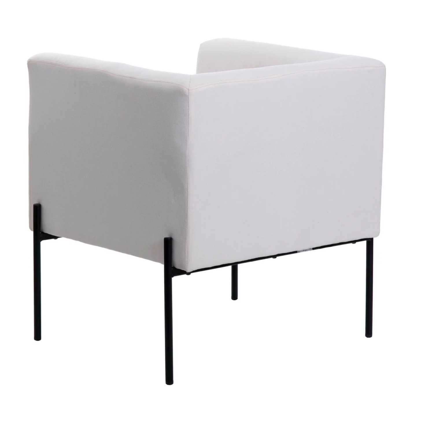 Sillon Textil Blanco Patas Metal Negro 70x65x75 Cm