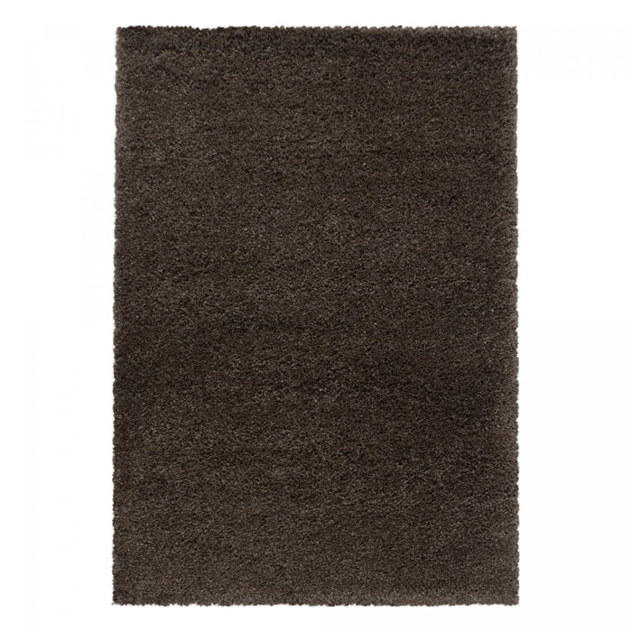 Tapis longs poils shaggy tissé motif uni TENI