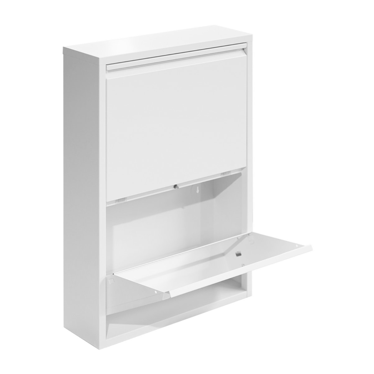Scarpiera salvaspazio in metallo bianco 50,5x15,2x74,2 cm - Emy