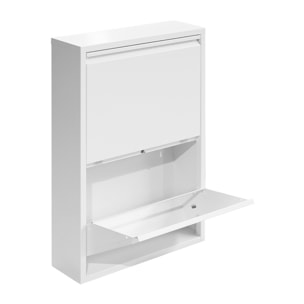 Scarpiera salvaspazio in metallo bianco 50,5x15,2x74,2 cm - Emy