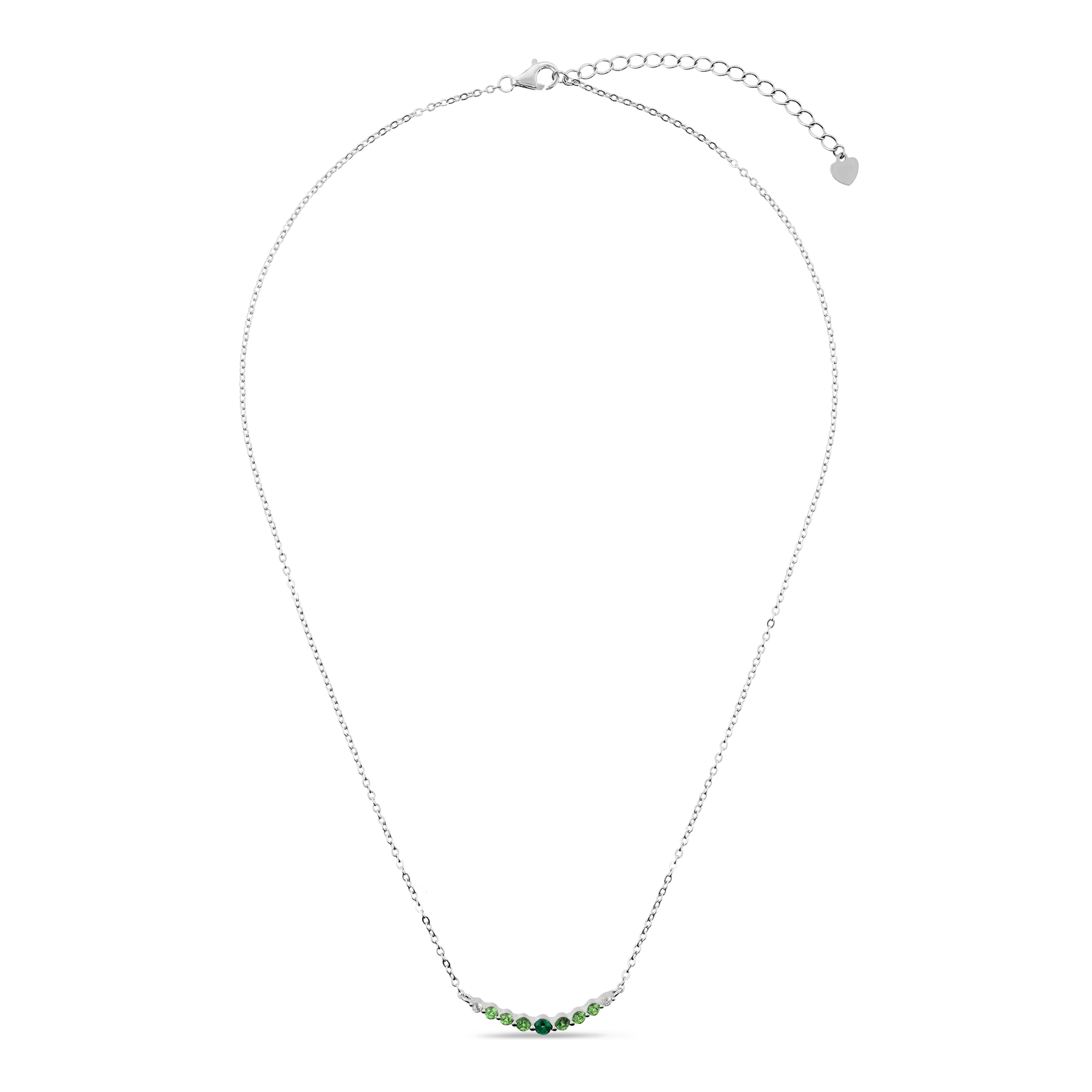 Collana Girocollo in Argento 925 con Cubic Zirconia Verdi