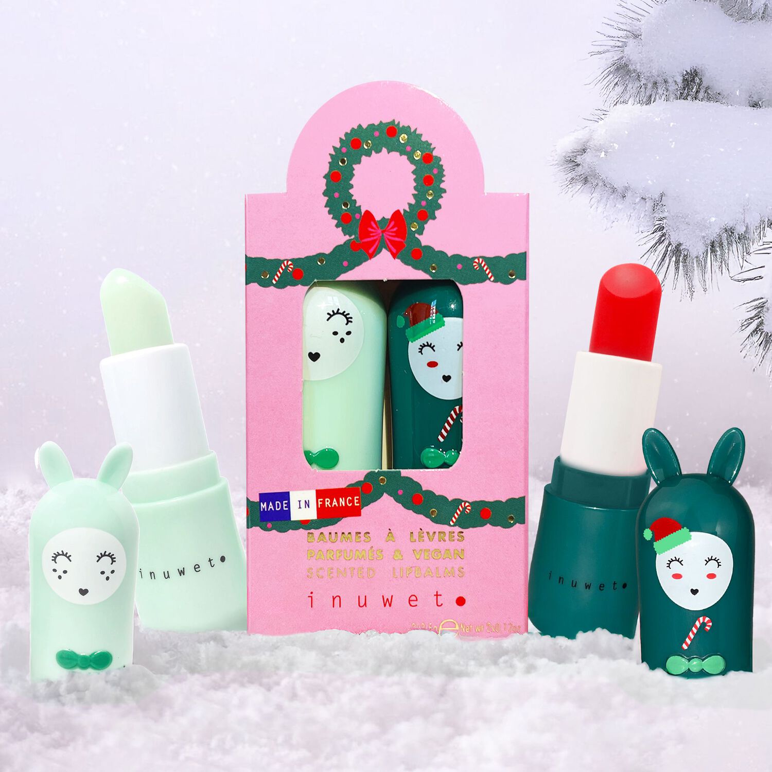 Cerise Pomme - Coffret 2 Baume à Lèvres Édition Limitée Noël
