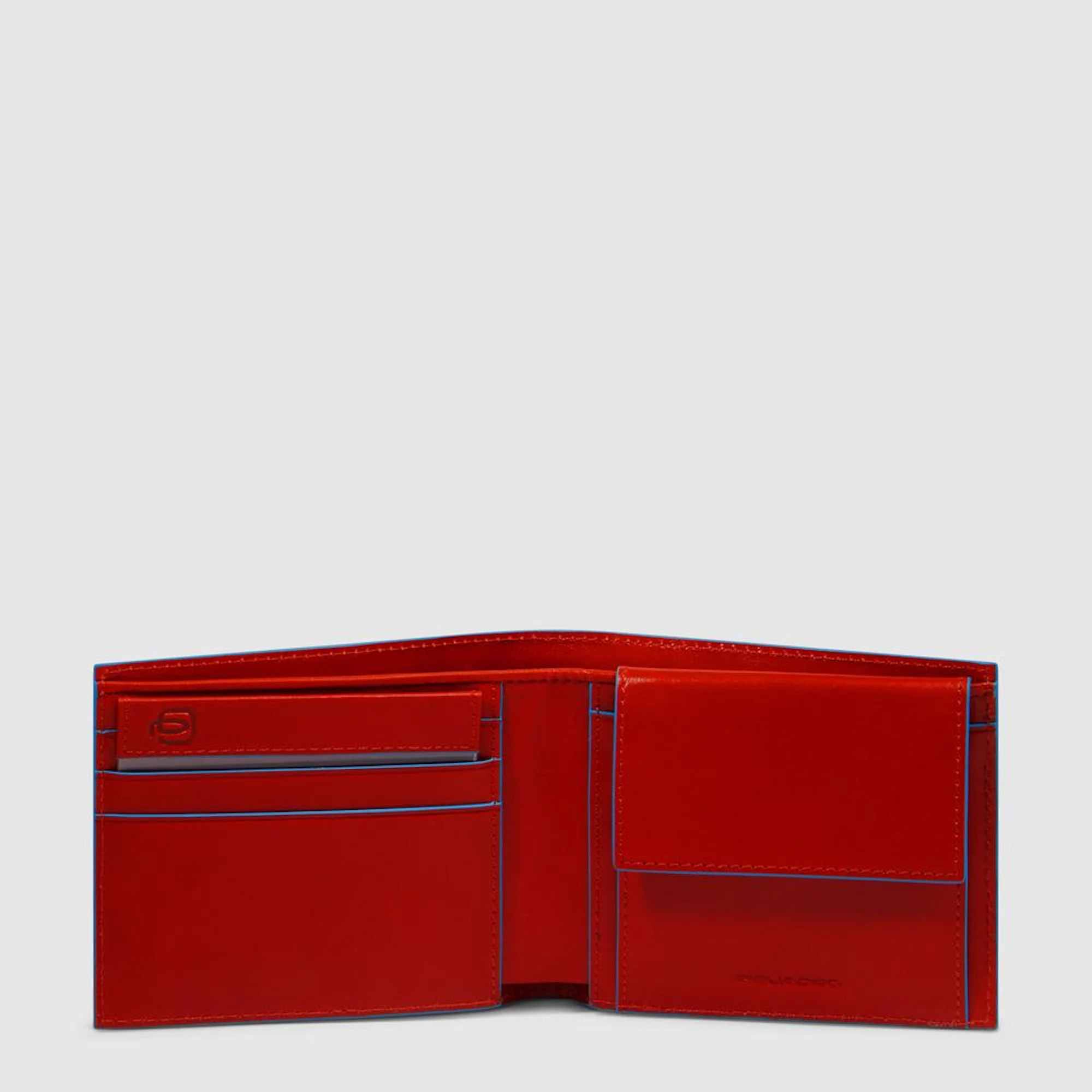 Piquadro Portafogli con portamonete, portacarte di credito, volantino staccabile e protezione RFID