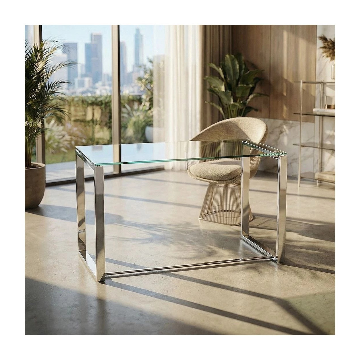 Mesa de escritorio Benetto XL Metal cromado