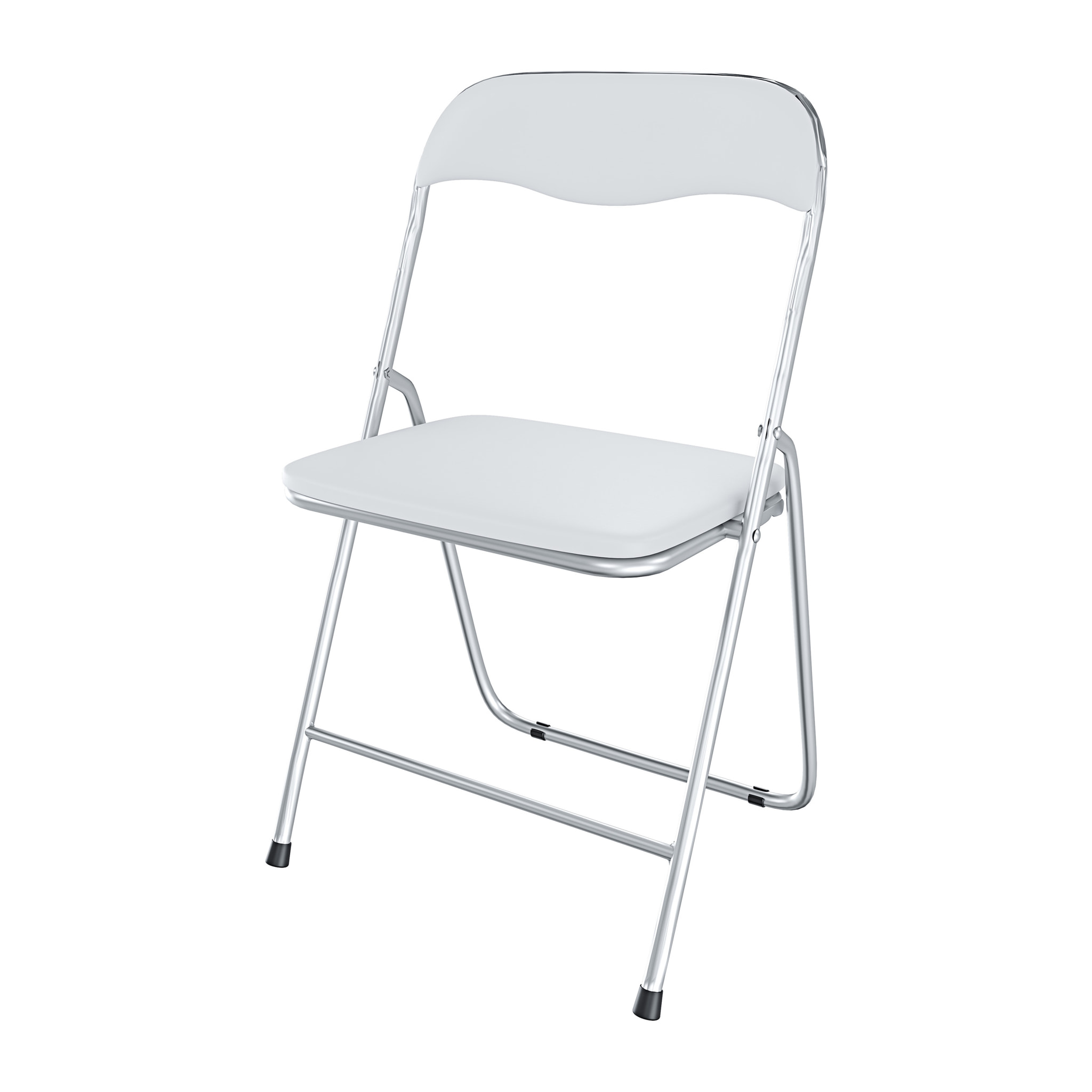 Set da 6 Sedia Pieghevole Slim in Metallo Sedie Salvaspazio Ufficio Casa Campeggio Salotto Cucina Ecopelle Comoda Seduta Imbottita 78x44x44 cm Bianco