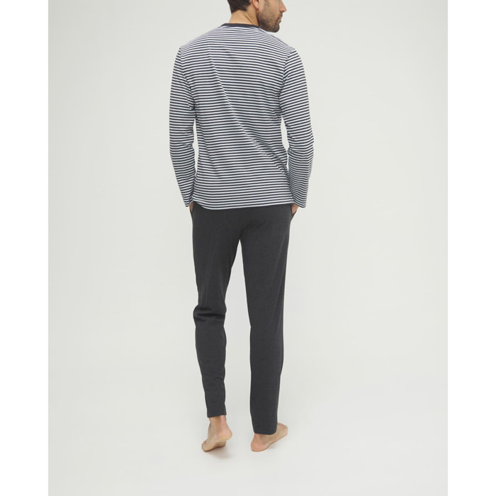 Pijama hombre rayas celeste