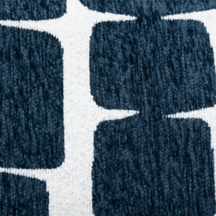 Housse de coussin Jeni chenille bleu égéen 50x30cm