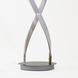FORLIGHT Sobremesa Cross LED 9W Blanco Neutro - 4000K Níquel Satinado para Interior de Mesa en Oficina, Sala de Estar, Dormitorio
