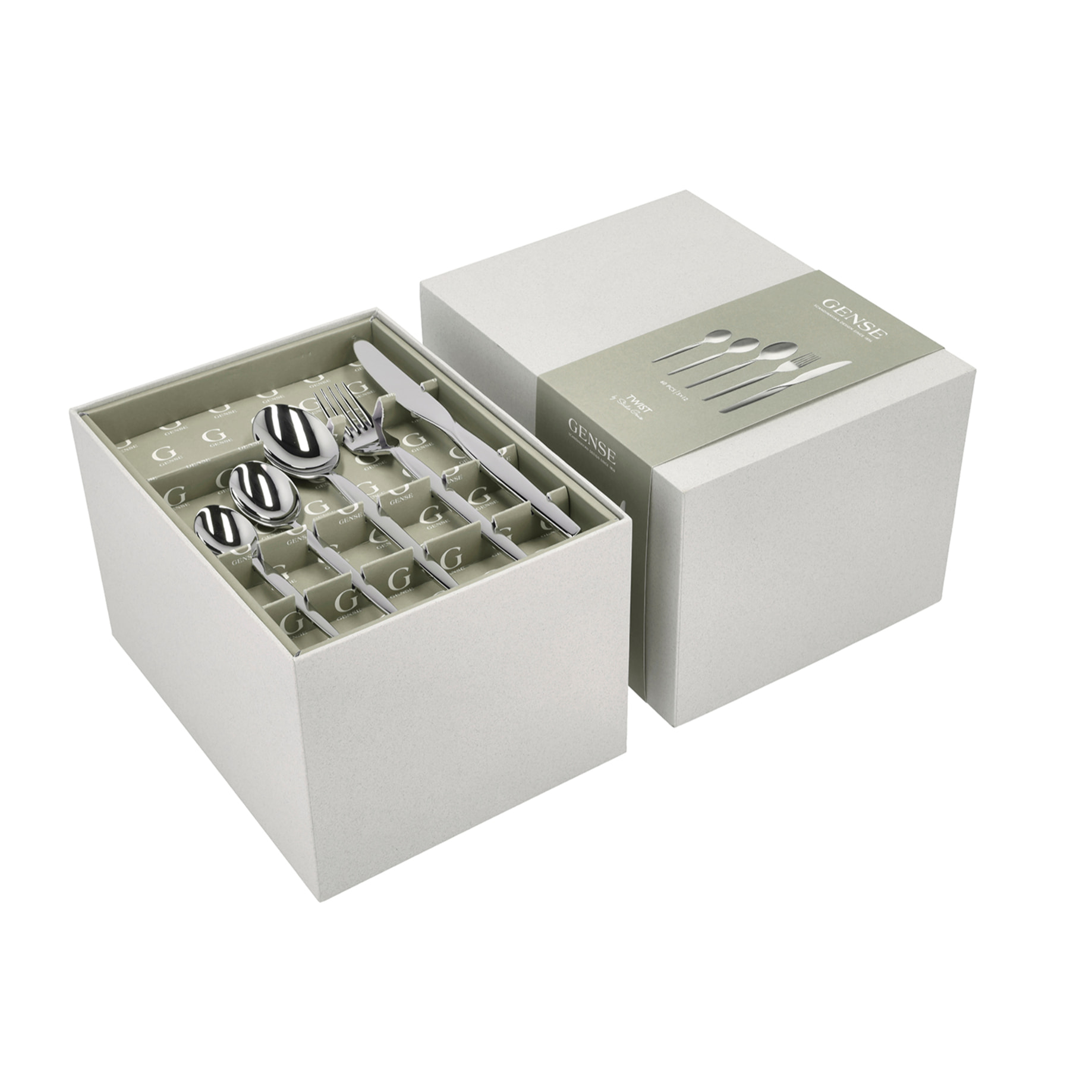 Ensemble de couverts Twist 60 pièces Acier poli