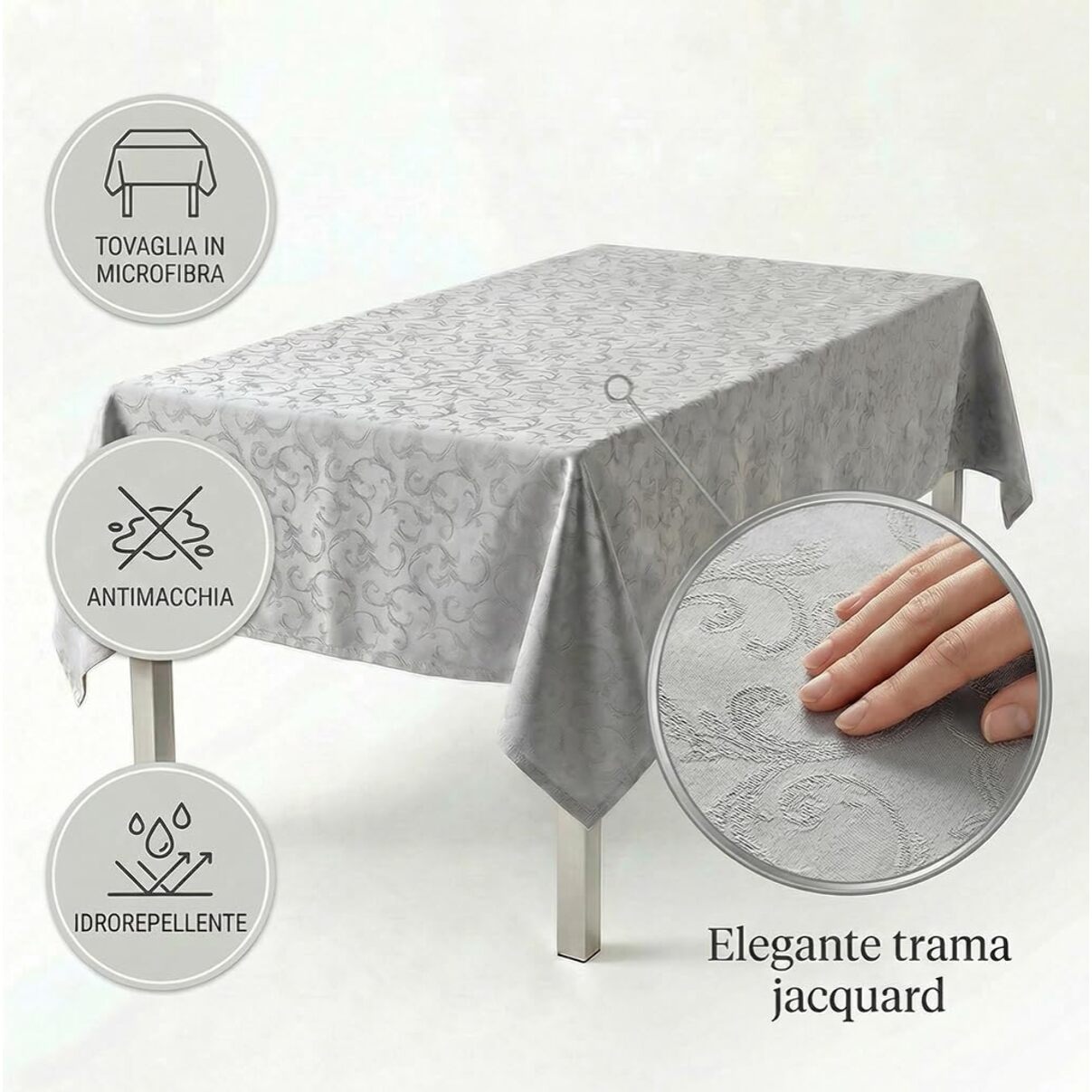 Tovaglia antimacchia impermeabile in poliestere resistente, ideale per uso quotidiano e occasioni, protegge da liquidi e sporco, facile da pulire, pratica e durevole, design elegante per cucina e sala da pranzo