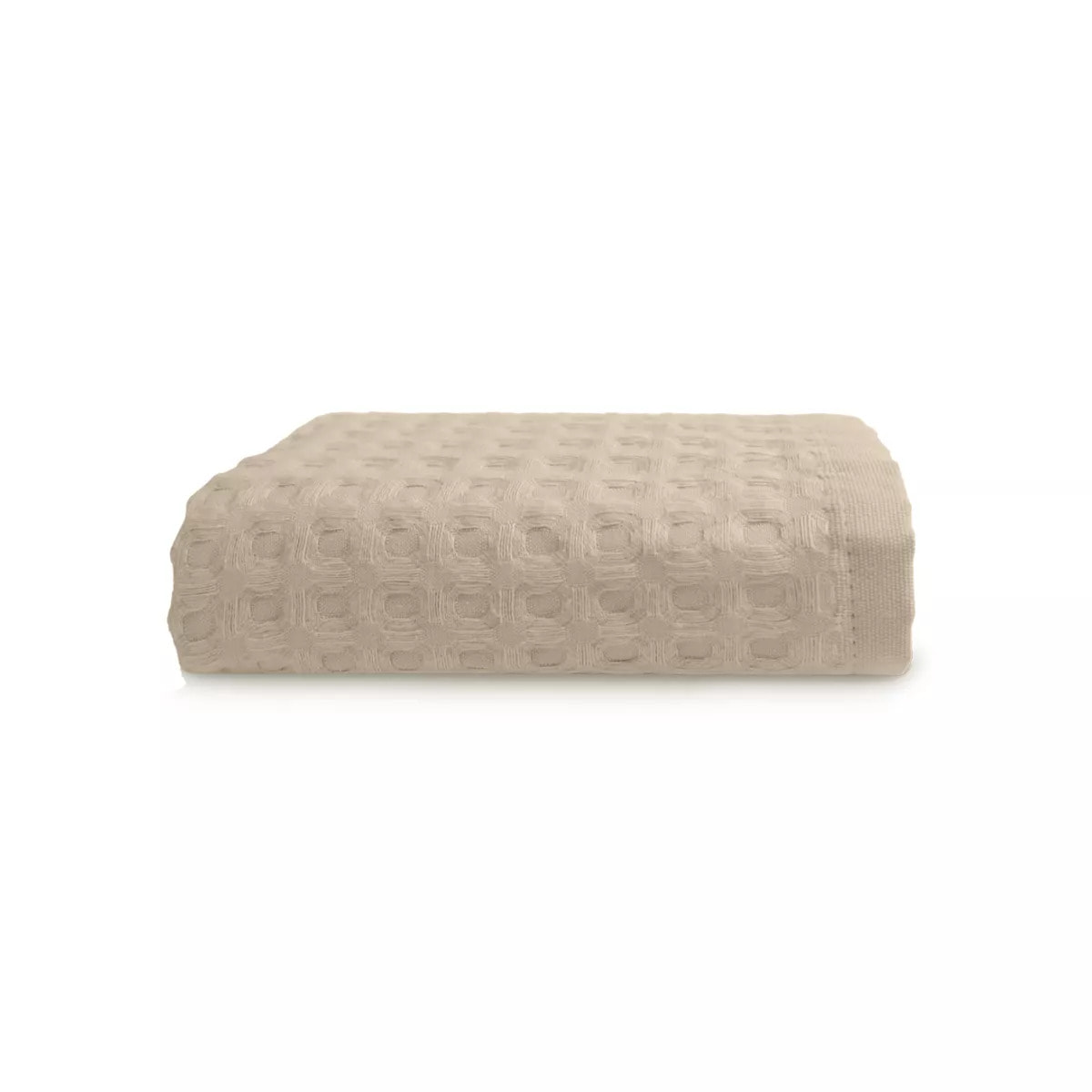 Serviette eponge pur coton 240 g/m² nid d'abeille beige Detente naturel