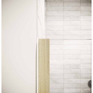 Porte de Douche Pivotante 70x195cm et Retour 90cm - Verre 8mm Anticalcaire - Profil Or Brosse