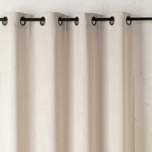 Rideau tamisant  - Effet lin authentique - Ecru