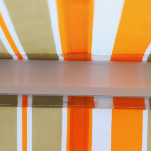 Toldo Manual Retráctil 300x250 cm Toldo para Balcón con Manivela de Metal Impermeable y Anti-UV Toldo Enrollable de Exterior para Jardín Terraza Ventanas Amarillo y Blanco