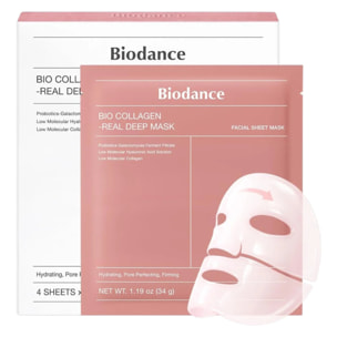 4x Mascarilla Facial Bio-Collagen Real Deep Mask Biodance