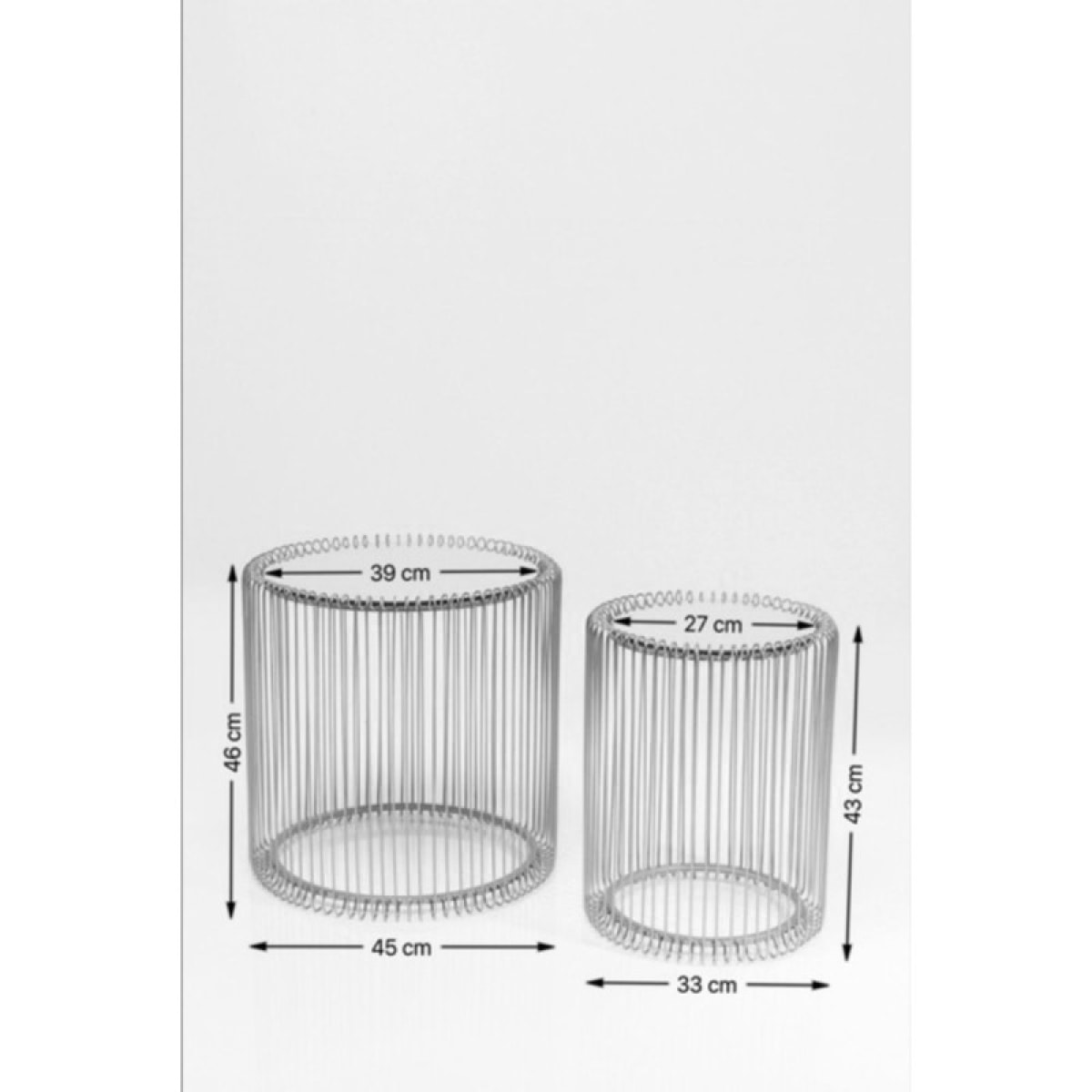 Tables d'appoint rondes Wire blanches set de 2 Kare Design