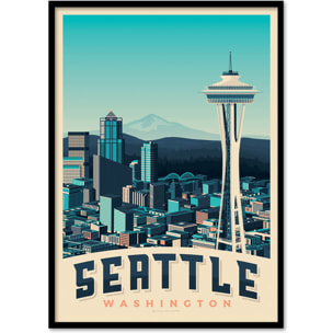 Affiche - Seattle - Olahoop Travel Posters