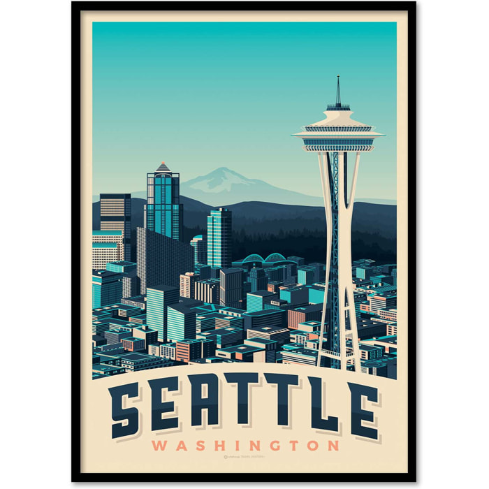 Affiche - Seattle - Olahoop Travel Posters