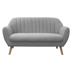 Canape 2 Places Sofia Tissu Gris M1