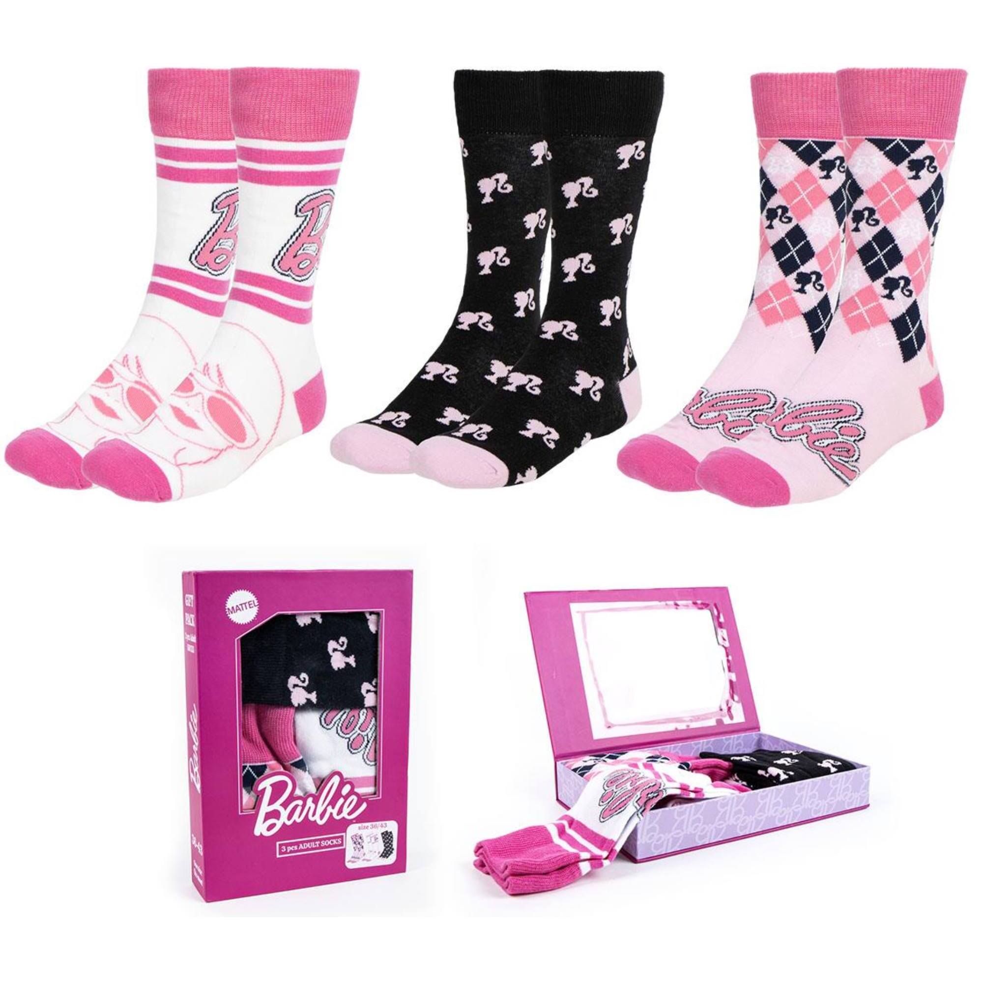 Pack de 3 calcetines barbie