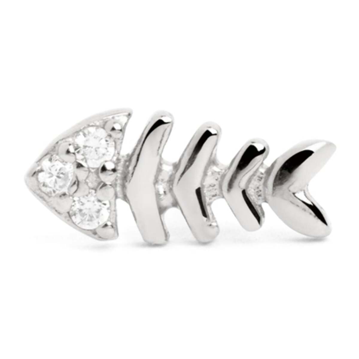 Orecchino Singolo Fishbone Spark in Argento