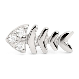 Orecchino Singolo Fishbone Spark in Argento
