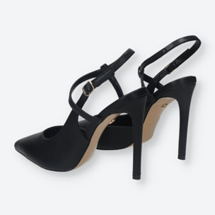 Décolleté sling back Donna Tata Italia Nero