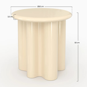 Table d'appoint laquée blanche, D50 cm - Olya