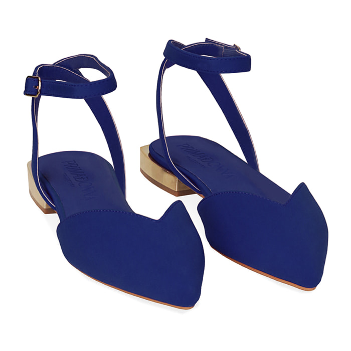 Ballerine slingback blu in lycra