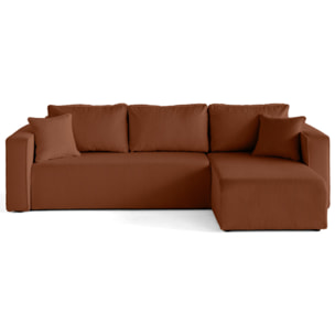 Housse en velours côtelé pour canapé déhoussable Topaze - Terracotta