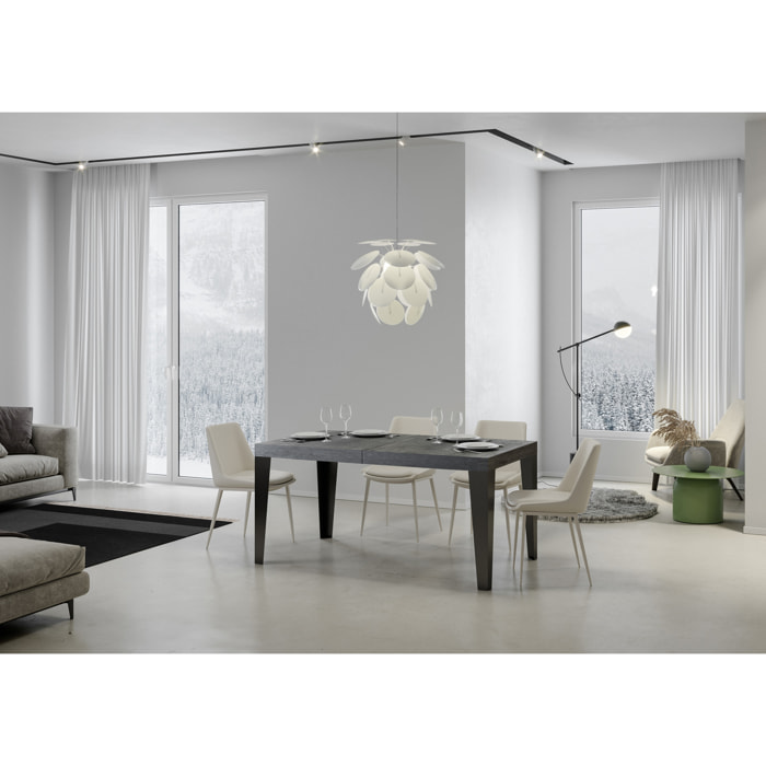 Tavolo allungabile 80x160/244 cm Flame cemento telaio Antracite