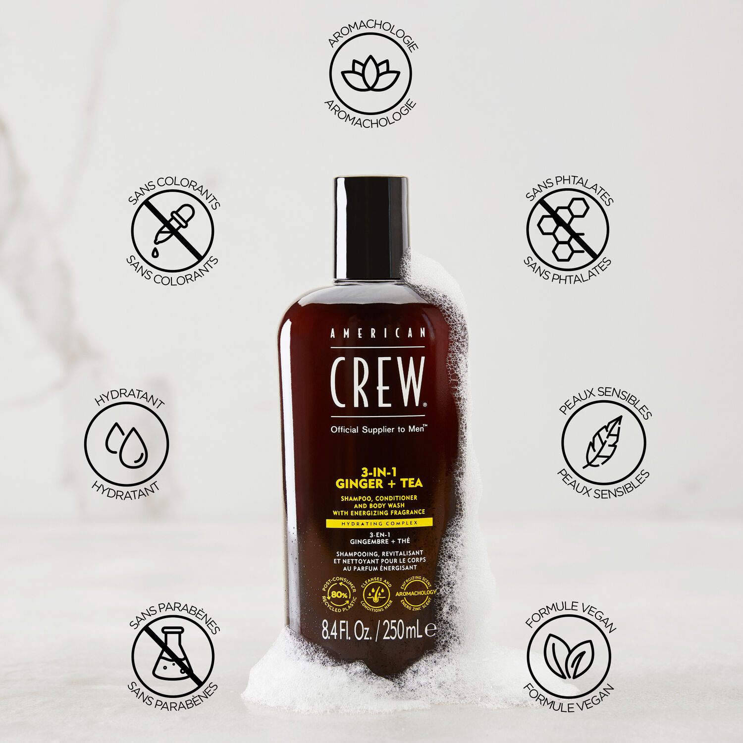 3-en-1 Gingembre Thé - Shampooing 3en1 Revitalisant et Hydratant 450 ml