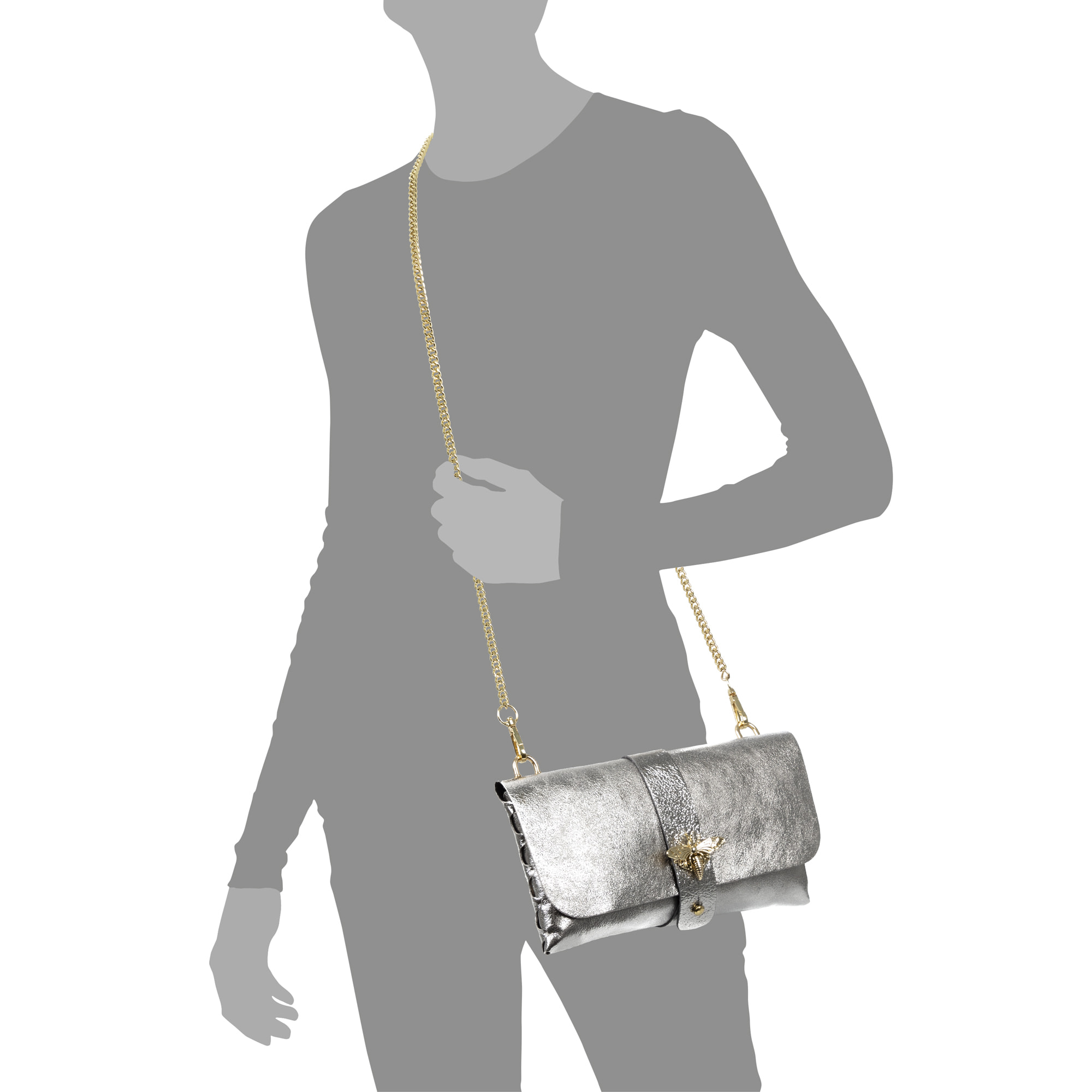 Amaseno bolso bandolera mujer. Piel auténtica Gamuza Lacada.