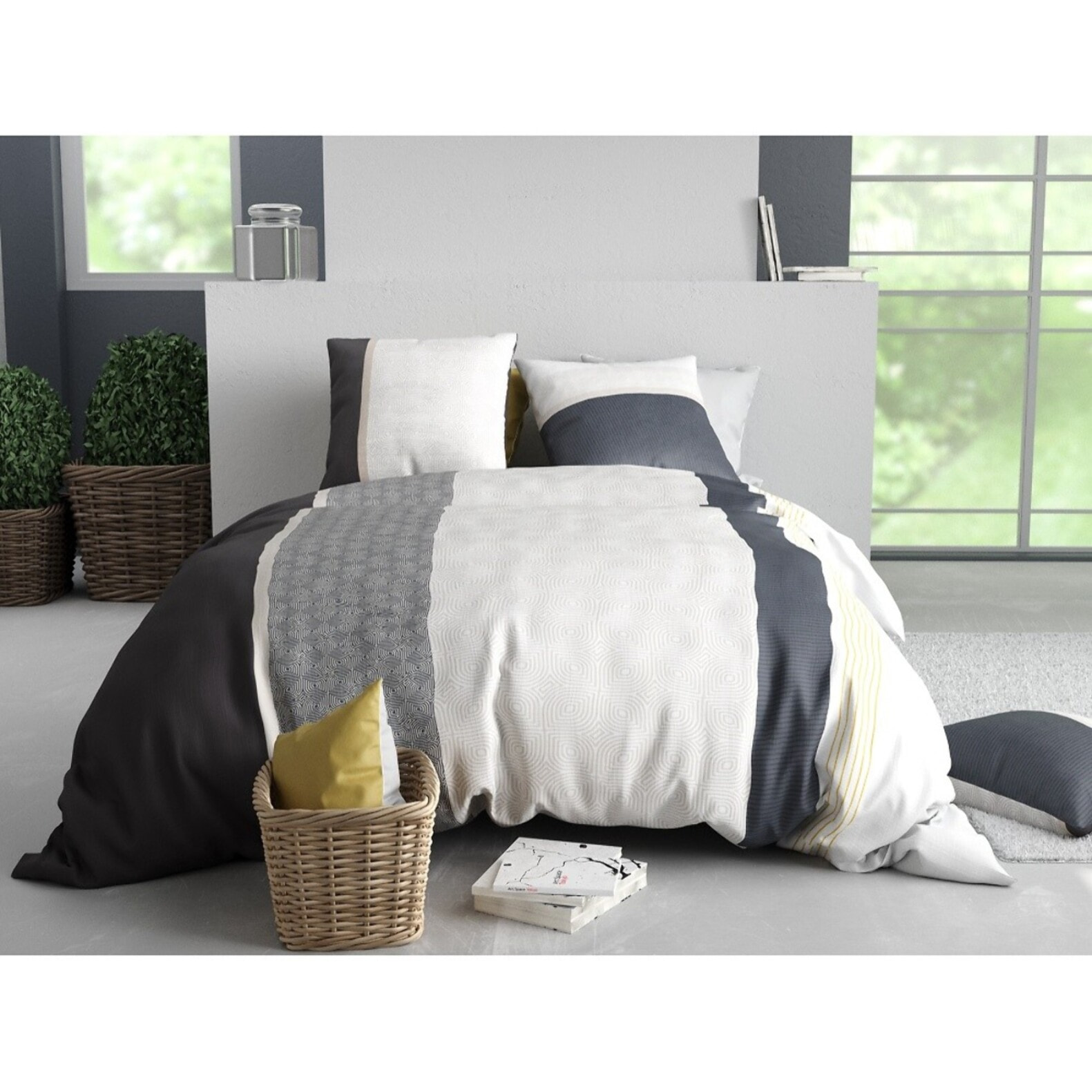 Parure housse de couette imprimée + 2 taies Stratus