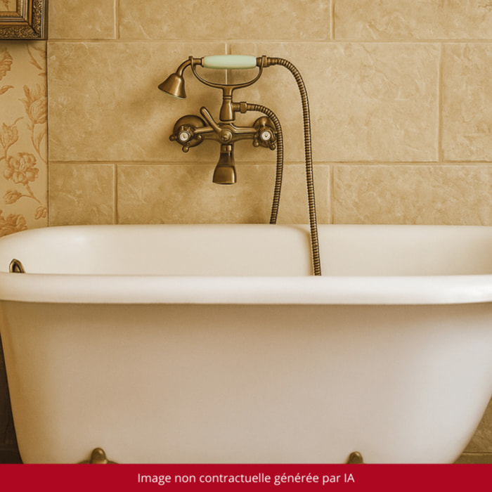 Mélangeur BAIN douche flexible + douchette + support  PAINI Tiffany Gris Acier