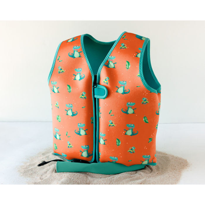 CHALECO NEOPRENO DE FLOTACIÓN COCODRILOS NARANJA