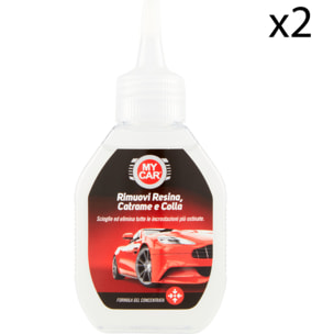 2x My Car Rimuovi Resina Catrame e Colla Formula in Gel Concentrata - 2 Flaconi da 80ml