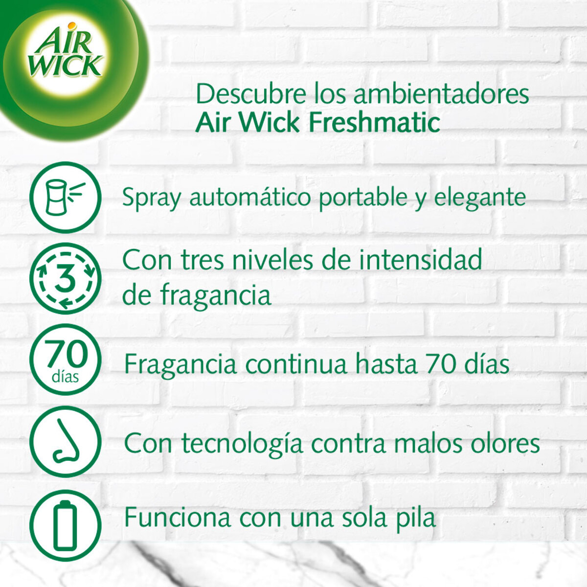 Air Wick Freshmatic - Ambientador spray automático, esencia para casa con aroma a Flor - 6 Recambios
